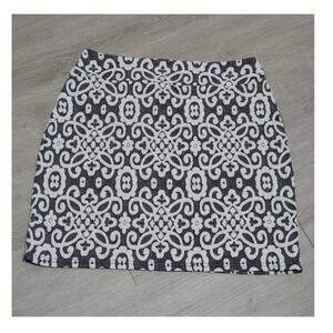 Laura Hlavac Gray & White Textured Mini Skirt Size Medium